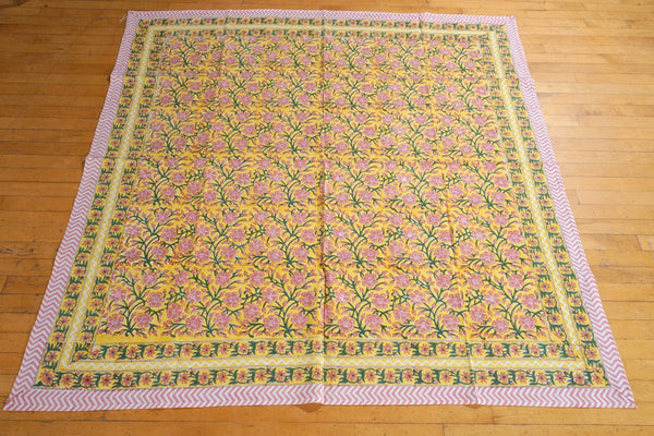 Block Printed Cotton Table Cover - 150 x 150 cms